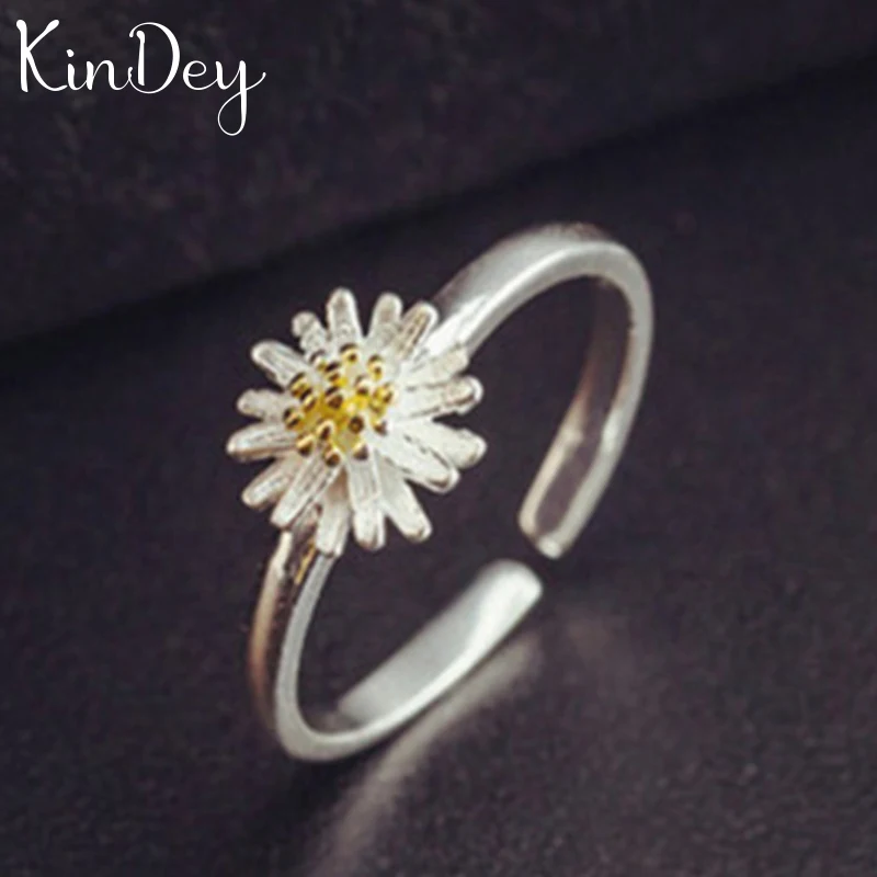 Оптовая продажа кольца Kindey из натурального серебра с цветком маргаритки для