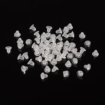 

500pcs 4x3.5x3.5mm Plastic Earring Earnuts Earrings Backs Earring Making Clear