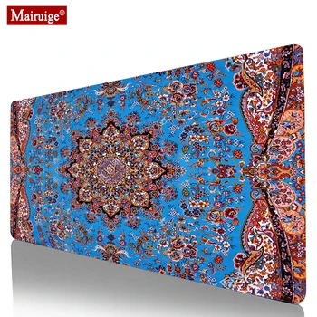 

Persian Rug Mousepad Blue Mouse Mat Large Custom Full Desk Best Gaming Mouse Pad DIY Custom Bohemian Style Pads 90x40cm/80X30cm