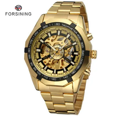 

Winner forsining Automatic Machine Men's Large Dial Hollow out Watch