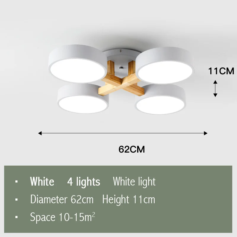 White-4Lights Fss современный скандинавский деревянный потолочный светильник s Macaron светильник ing для гостиной светодиодный светильник спальня зал лампы Домашний Светильник ing светильник - Цвет корпуса: White-4Lights