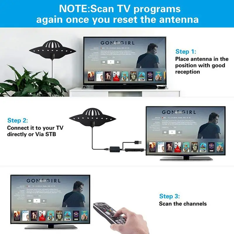 Крытый цифровой HDTV антенна Приемник сигнала Усилитель радиус Surf Fox антенна Freeview антенна мини DVB-T2 isdb-tb спутниковая тарелка