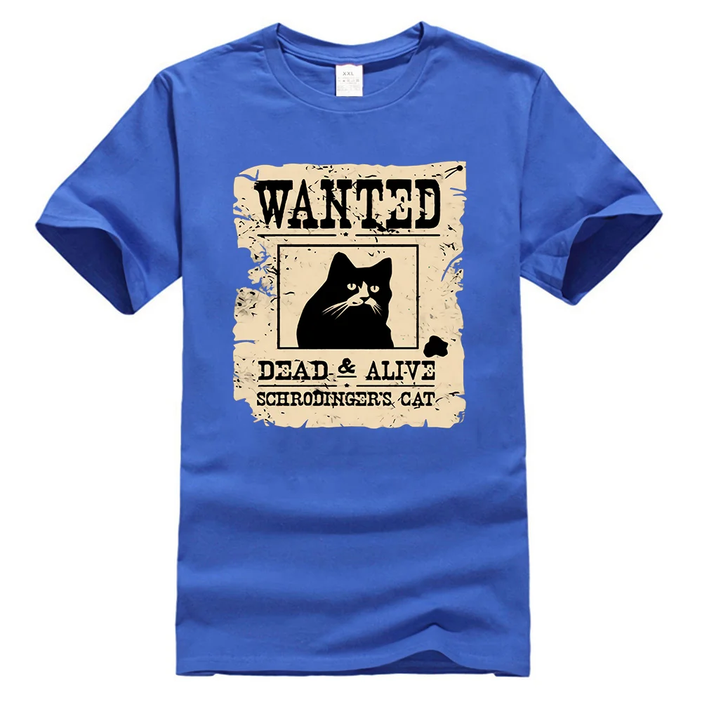 Шрёдингера футболка с рисунком кота и Schrodinger'S наука, физика Geek футболка, рубашка Harajuku футболка - Цвет: Синий