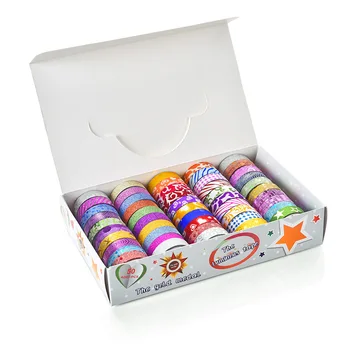 

50 Pcs/Set Glitter Masking Tape Gold Foil Washi Tape Decorative Adhesive Tape Sticker Scrapbooking DIY Diary Stationery Supplies