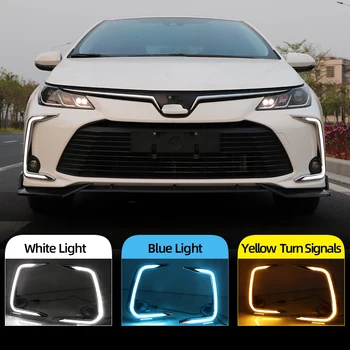 

CSCSNL 2Pcs For Toyota Corolla 2019 2020 Turn Yellow Signal Relay Waterproof 12V Car LED DRL Lamp LED Daytime Running Light