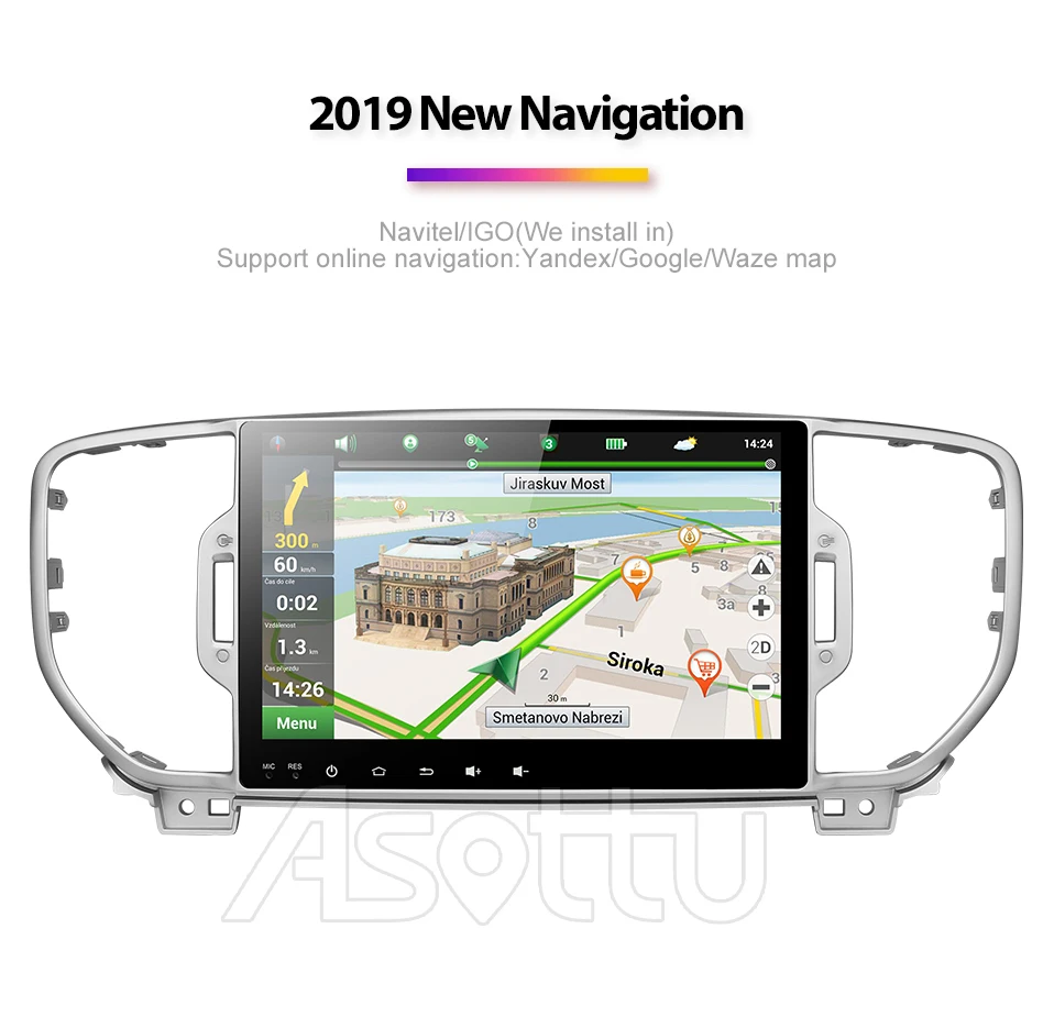 Asottu dsp ips android 9,0 PX30 автомобильный dvd-плеер для KIA sportage KX5 gps навигация 1 din стерео