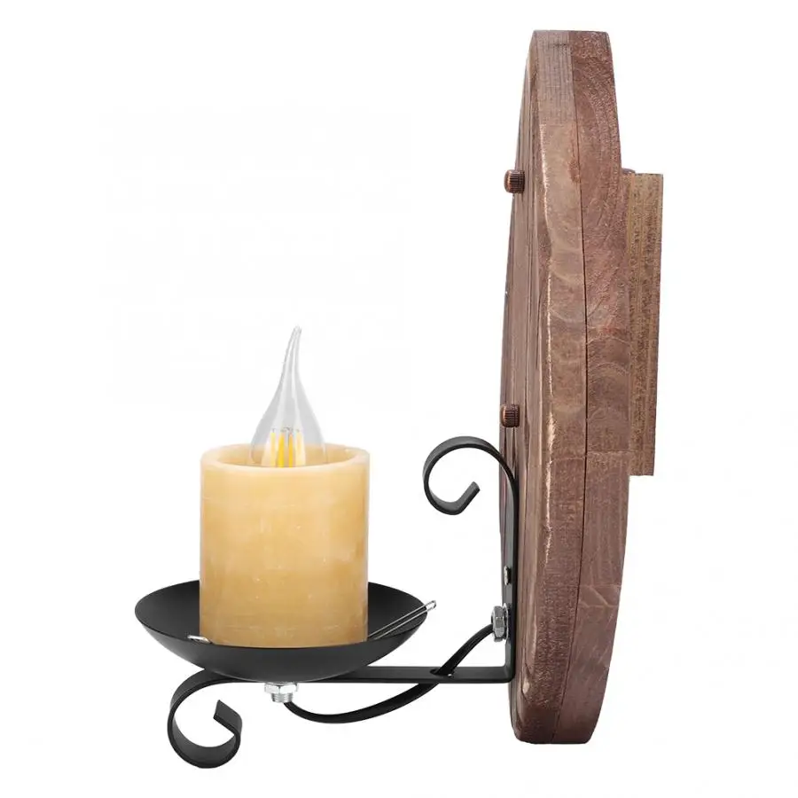 

220V E14 Marble Wood Sconce Light Retro Style Wall Lamp Fixture for Bar Hallway led hoses wall lamp