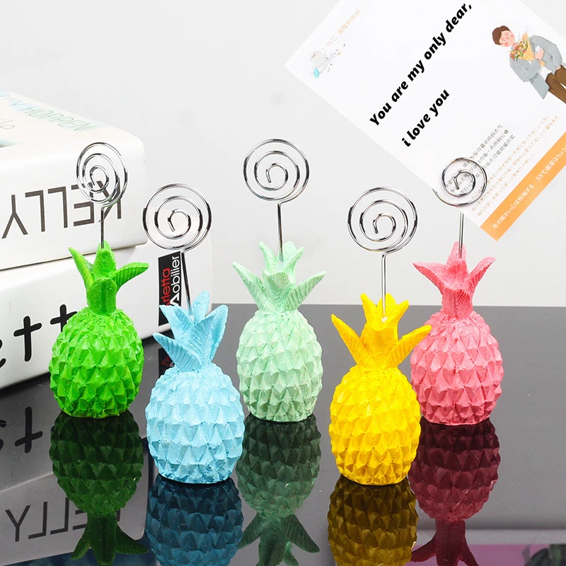 

pineapple decor resin desktop leave a message note folder home personality photo card holder cake decoration kawaii accessories