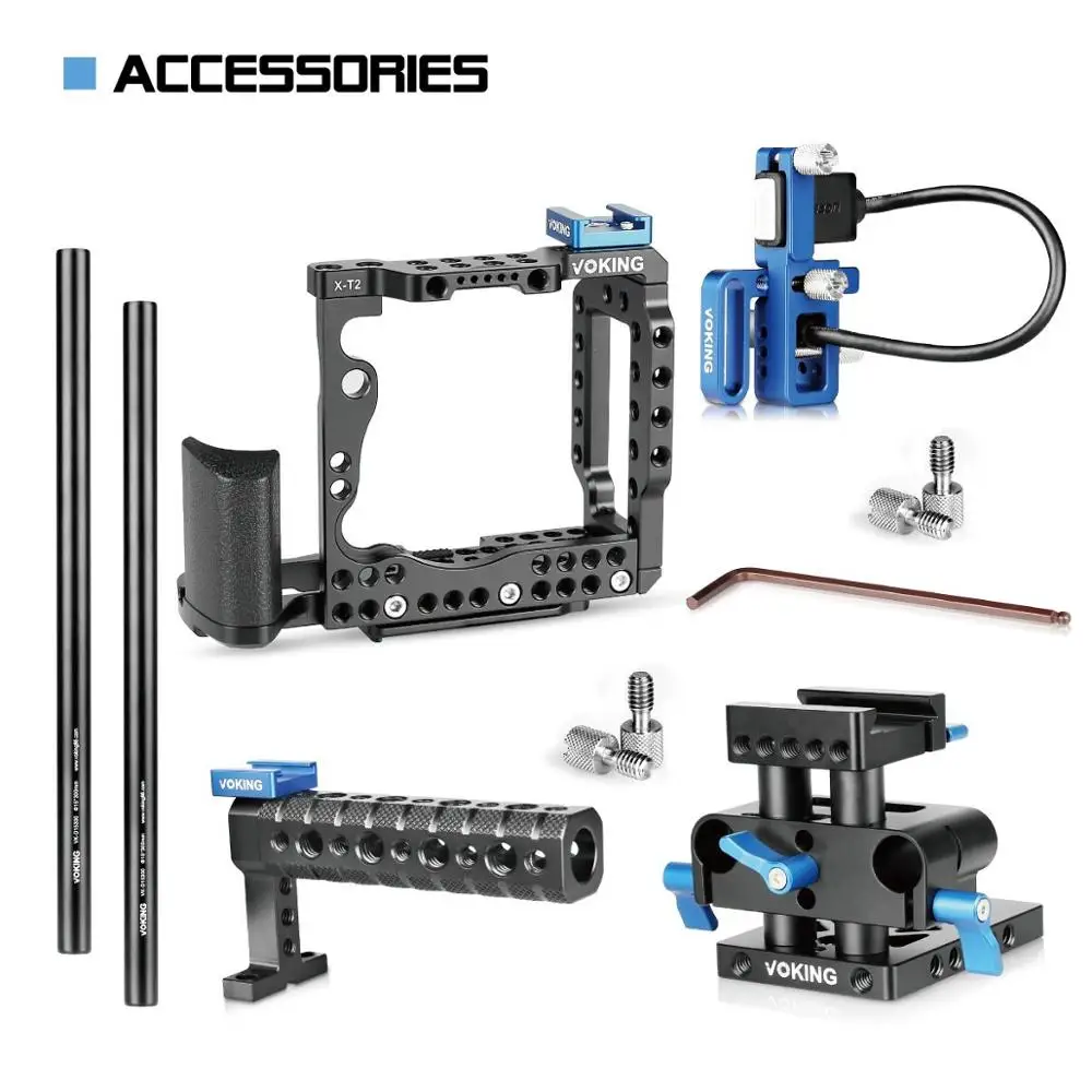 Voking VK-XT2B установка для создания фильмов из алюминиевого сплава клетка для камеры комплект для Fujifilm X-T2 камеры для отслеживания фокуса