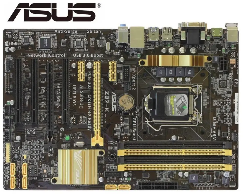 

mainboard Asus Z87-K USED Desktop Motherboard Z87 LGA 1150 DDR3 32G SATA3 USB3.0 ATX