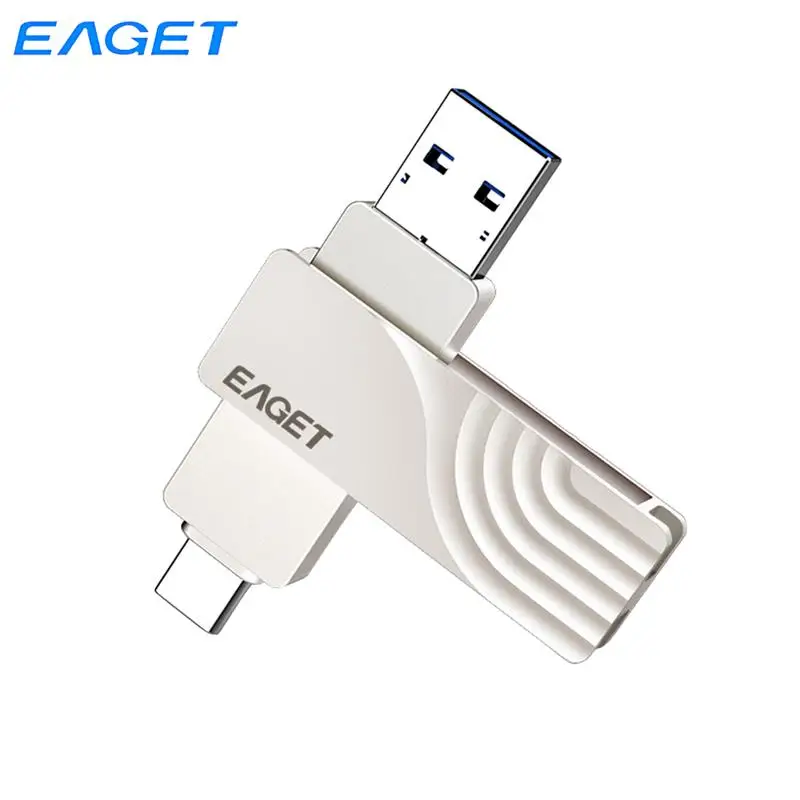 Оригинальный USB-накопитель EAGET CF30 2 в 1 64 ГБ 128 USB Type-C флеш-накопитель 3 0 для