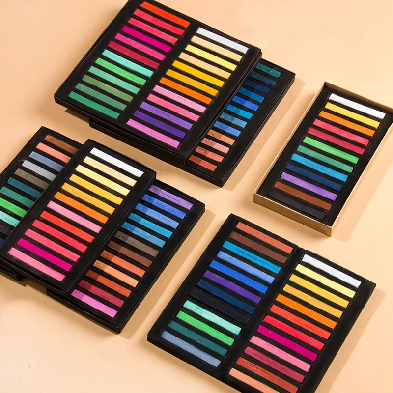 Набор цветных карандашей для рисования 12 24 36 48 цветов, мягкие сухие пастельные карандаши для рисования, ручка для рисования