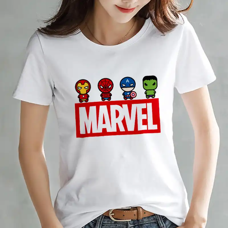 camiseta blanca marvel