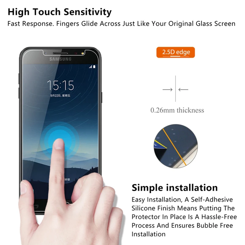 9H HD Phone Film for Samsung J1 Mini Prime Tempered Glass Toughed Screen Protector for Galaxy Note 5 4 3 7 2 Ace Nxt Glass