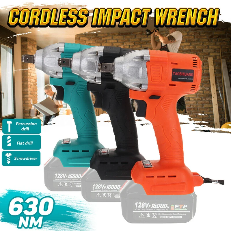Dreamburgh 128VF Impact Wrench For Makita Battery Torque Brushless Cordless Electric Replacement 630Nm LED Power Tools | Инструменты