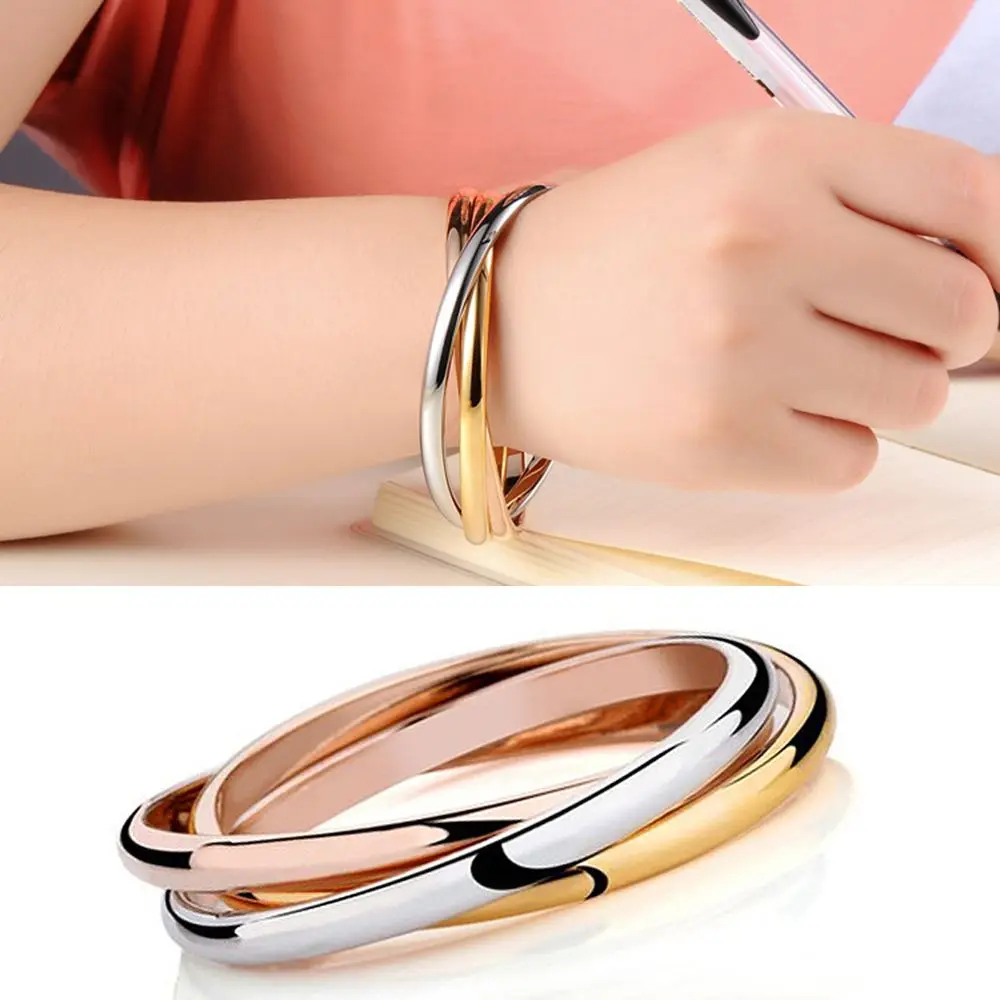 Stainless Steel Bracelet Jewelry Women Gifts Bracelet Chains Stainless Steel 3 Color Set Bracelets Bangles Accessory Carter Bracelets