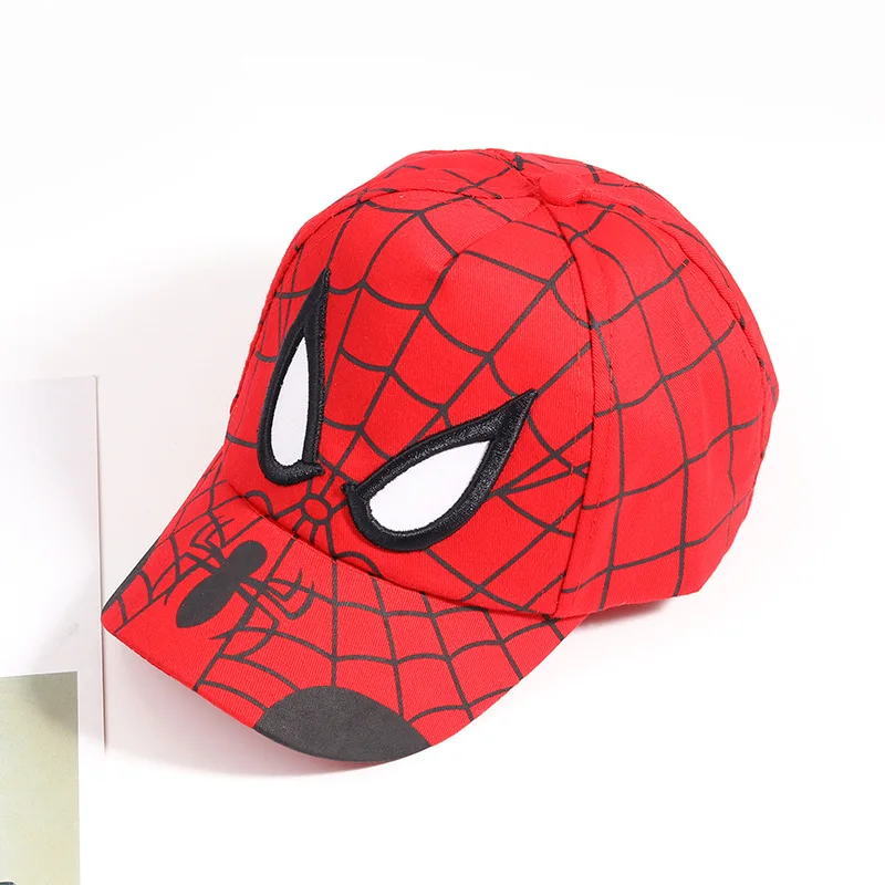 Новинка, Детская Хлопковая бейсбольная Кепка с вышивкой Человека-паука для мальчиков и девочек, хип-хоп кепка, шляпы для косплея Человека-паука - Цвет: Красный