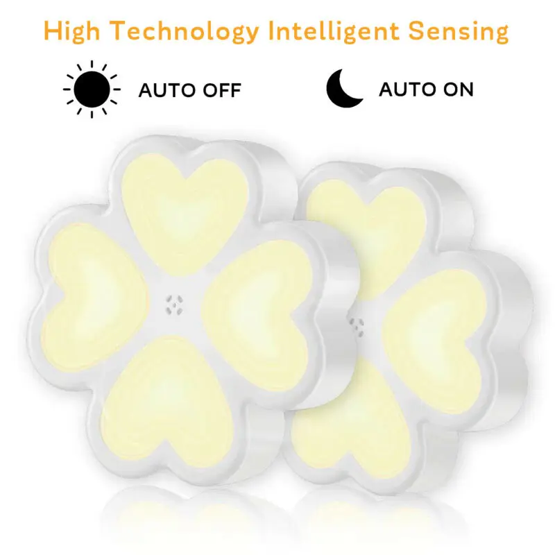 LED Night Light Plug In Auto Sensor Energy Saving Children Nursery Baby Safety 