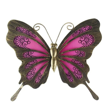 

Garden Butterfly Wall Artwork for Home and Outdoor Decorations Statues Miniatures Sculptures Pink Butterfly Wall Decor