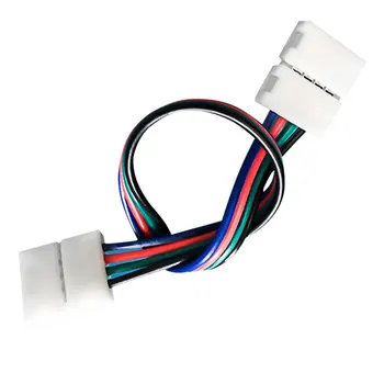 

4pcs/set Home Decoration No Welding Socket Indoor Quick 4PIN Plug 5050 RGB LED Strip Connector Cable Extension Double Head Fast