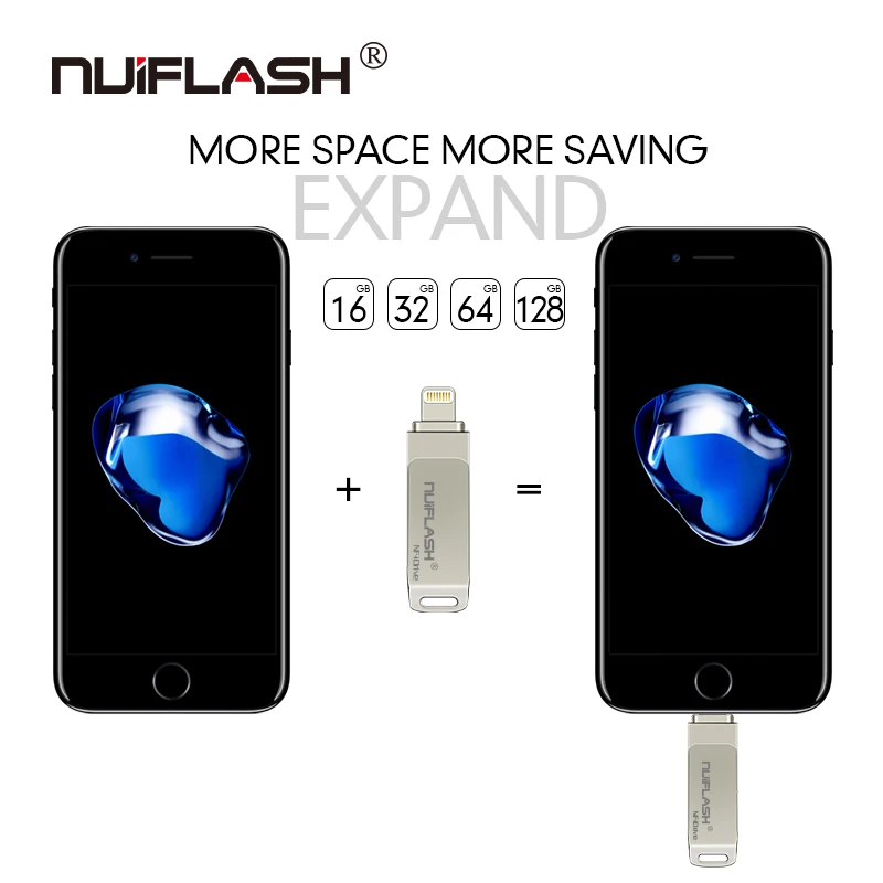 USB флеш накопитель для iPhone X/8/7/7 Plus/6/6s/5/SE/ipad 2 в 1 флешка карта памяти 16 ГБ 32 64 Гб 128 usb
