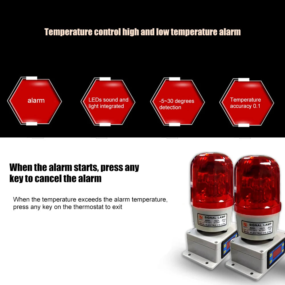

Thermostat Machine Room Farm Oven Temperature Alarm digital thermometer Alarm temperature meterTemperature Alarm Thermoregulator