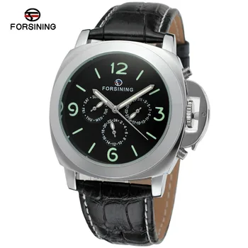 

Top Brand Forsining Original Chronograph Men Automatic Genuine Leather Watch Self-winding Mechanical Skeleton Wrist Watches