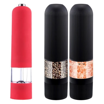 

3pcs Electric Pepper Grinder Electric Salt Pepper Mill Grinder Seasoning Kitchen Tools - 2pcs black & 1pcs red