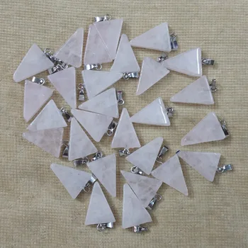 

Fashion High Quality Natural Stone Wholesale 50pcs/lot Triangle Shape Charms Stone Pendants Fit Necklace Making