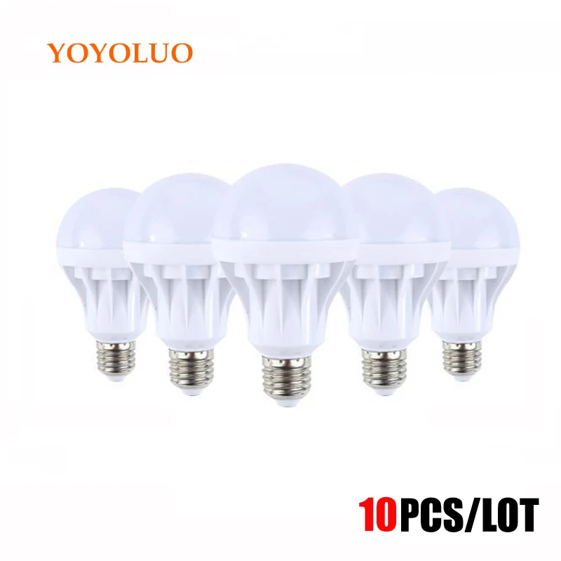 10 шт./лот Светодиодная лампа B22 светодиодные лампы E27 3 Вт 5 7 9 12 15 110 В 220 led холодный