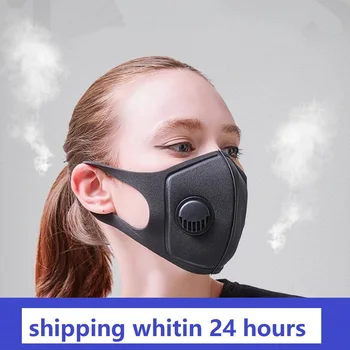 

Washable Mask With Breathing Valve Single Valve Breathable Facial Protective Cover Masks Sponge Mask 2 Layers 2020 Hot Sale