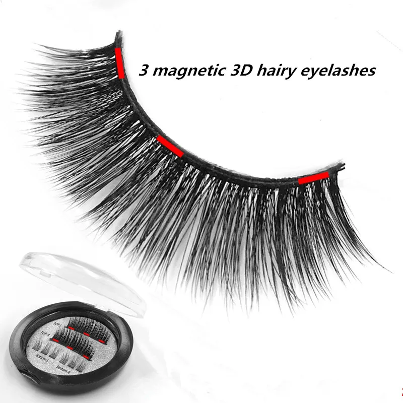 

Magnetic 3D Mane Eyelashes, Reusable Magnetic False Eyelashes 3D 3 Magnets Expand Soft Single False Eyelashes for Women's Makeup