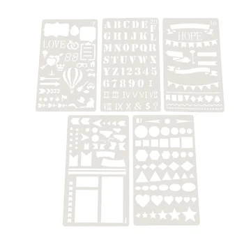 

10Pcs Fashion Drawing Stencils DIY Painted Decoration Hollow Spraying Stencils(White)
