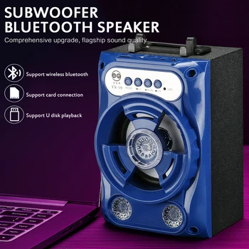 

Hot Sale Portable Speaker Bluetooth 5.0 Speaker With TF Card USB Playback AUX Input Play Subwoofer TWS Wireless Lound Speakers