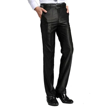 

Men's Shiny flared West Suit Pants Formal Pants with Back Cover Flap Bell Bottom Pant Black Business Suit Pants Size 28