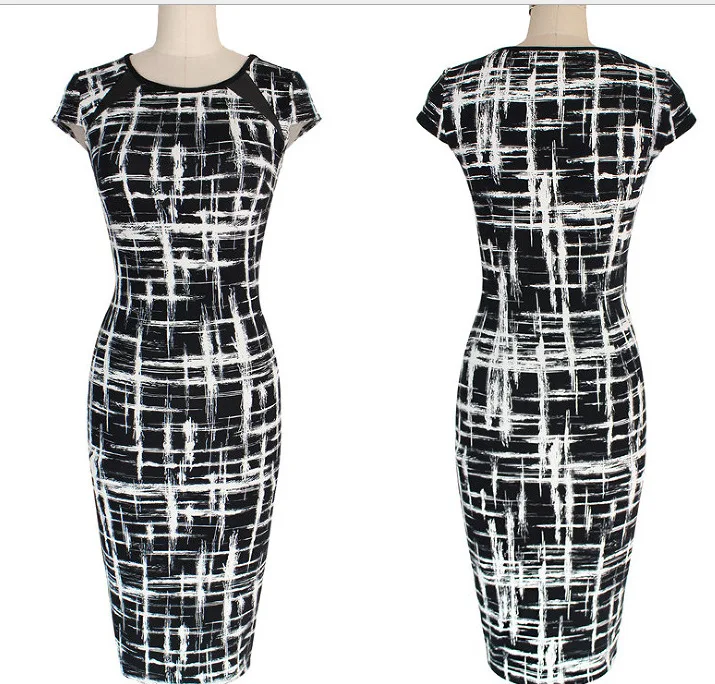 

2016 Hot Selling Victoria WOMEN'S Dress Summer Dress Printed Short Sleeve Sheath Dress