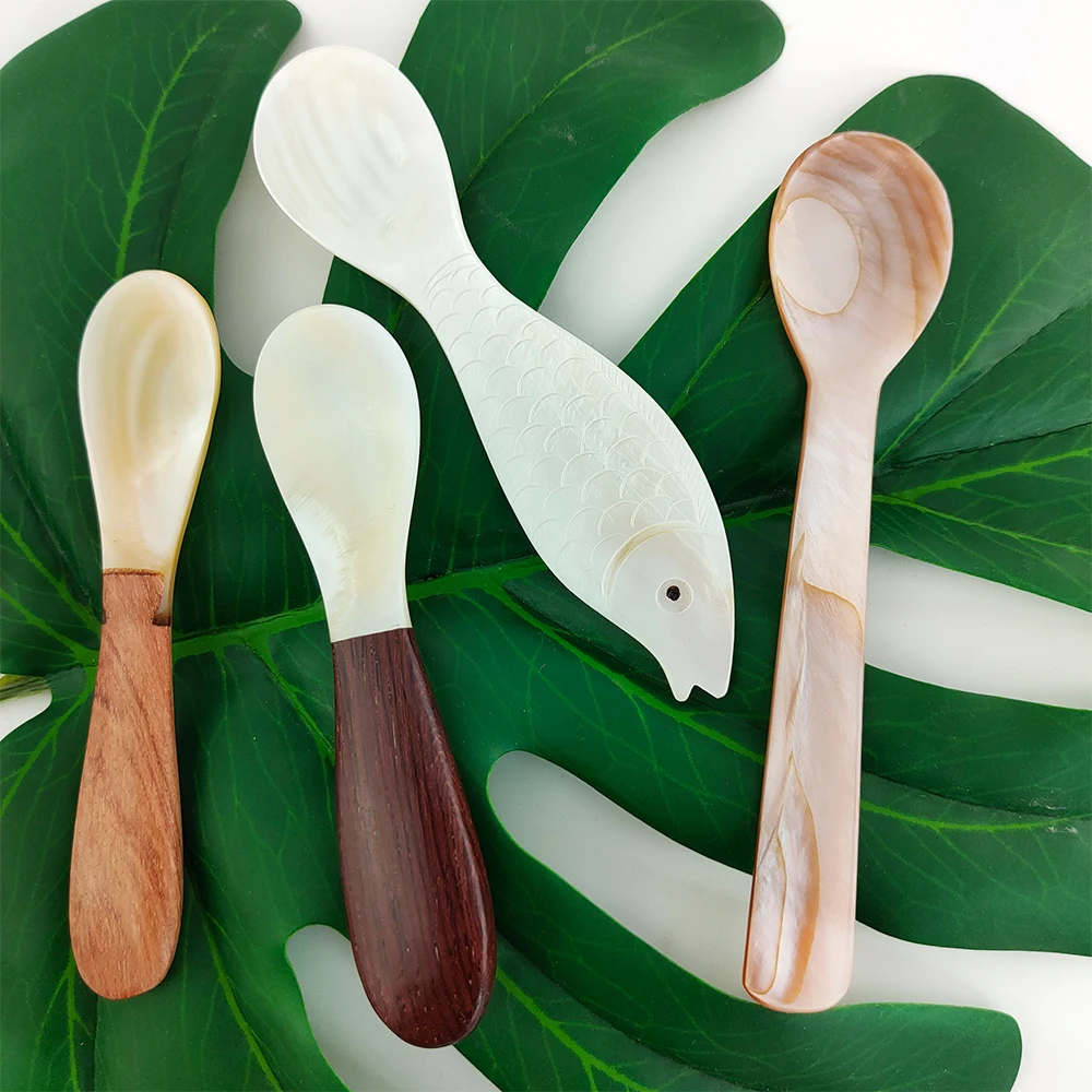 Shell Spoon Deep Sea Tableware Home Seasoning Box Brown Tablespoon | Дом и сад