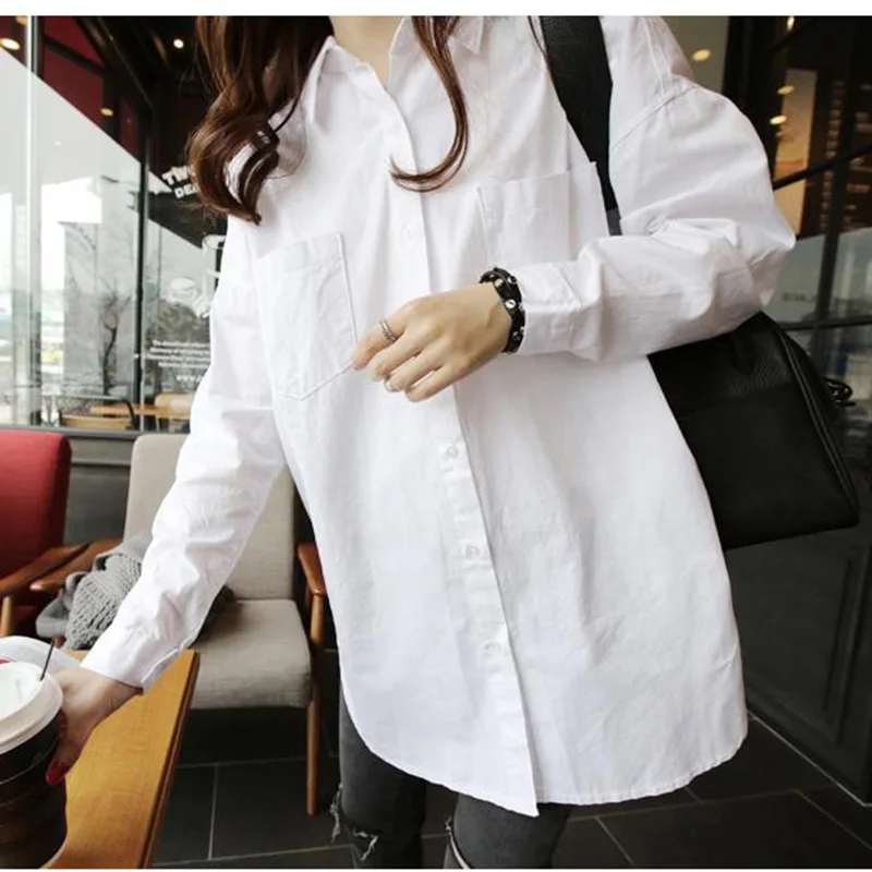 Женская блузка с молнией на спине и длинным рукавом XWW2349|white shirt women|fashion womenshirt fashion