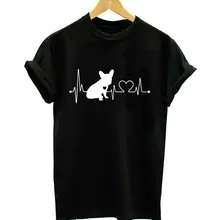 Новая забавная Футболка с принтом leeers Heartbeats, Женская Повседневная футболка с короткими рукавами, графические футболки размера плюс