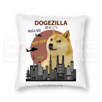 

2020 Hot Sale Fashion 100 Cotton Dogezilla Gray Pillow case Funny Doge Meme Shiba Inu Dog Tee S
