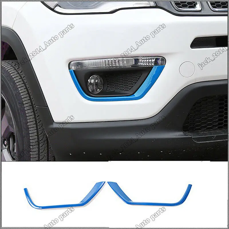 ABS синий передняя противотуманная фара полоса крышка отделка Подходит для Jeep Compass
