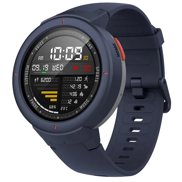 Dark Blue Xiao mi Amazfit Verge английская версия Смарт-часы Huami mi 1,3 дюймов AMOLED экран Улучшенный HR сенсор gps IP68 водонепроницаемый - Цвет: Dark Blue