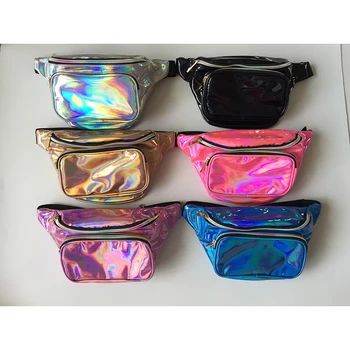 

New Holographic Waist Bag For Women Laser Fanny Pack Belt Bag Bum Bag Unisex Banana Bags