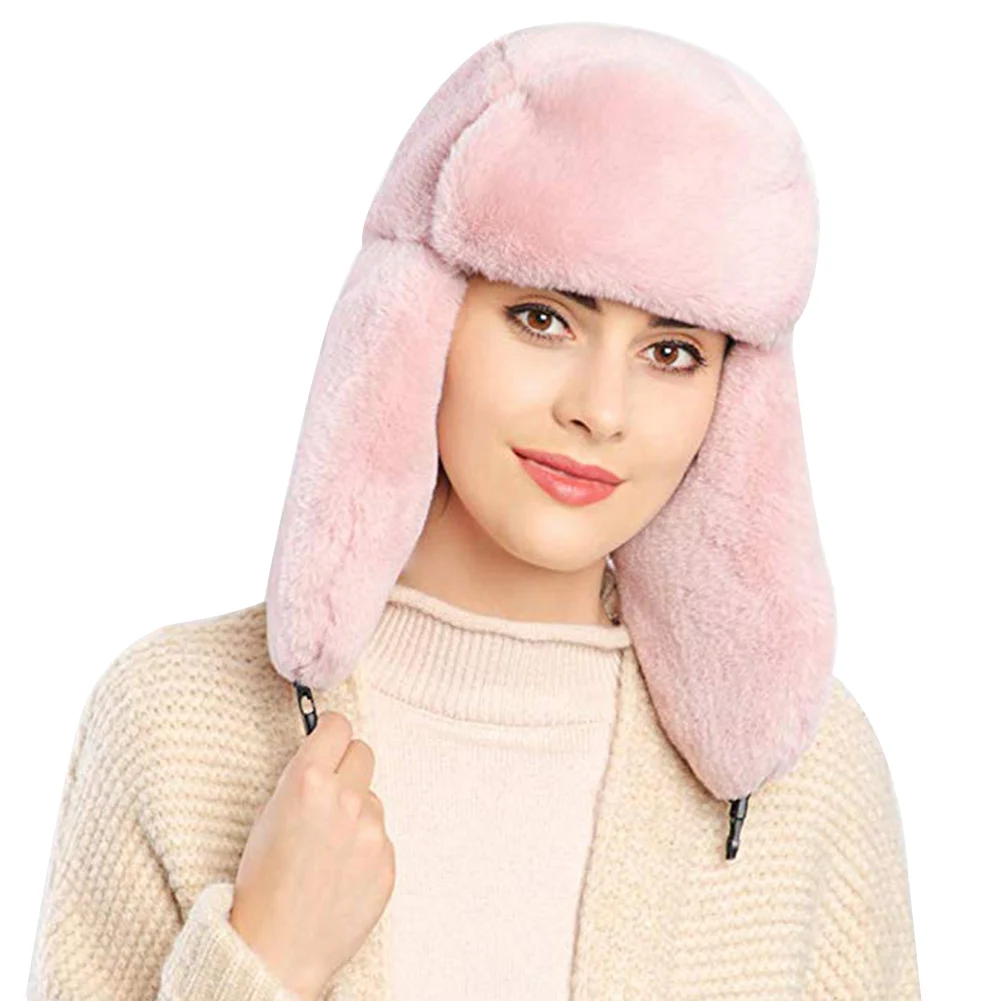 Light Pink Женская Лыжная зимняя шапка Разноцветные теплые походные ветрозащитные наружные наушники для кемпинга плюшевые практичные многофункциональные купольные - Цвет: Light Pink