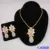Fashion Nigerian Woman Wedding African Beads Jewelry Set Gold Color Fashion Dubai Gold Color Bridal Gift 11