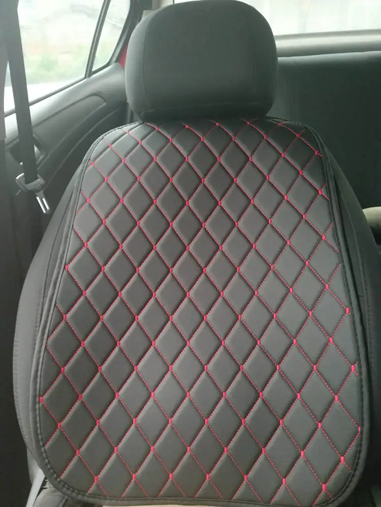 red backrest 1pcs Абсолютно новые легкие в очистке не перемещающиеся подушки для автомобильных сидений, универсальные чехлы для сидений из искусственной кожи, не скользящие, подходят для большинства автомобилей - Название цвета: red backrest 1pcs