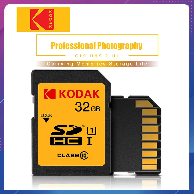 

Kodak sd card 16gb 32gb memory card class10 U1 high speed Tarjeta sd for Canon Nikon Sony camera card digital SLR camera sdcard