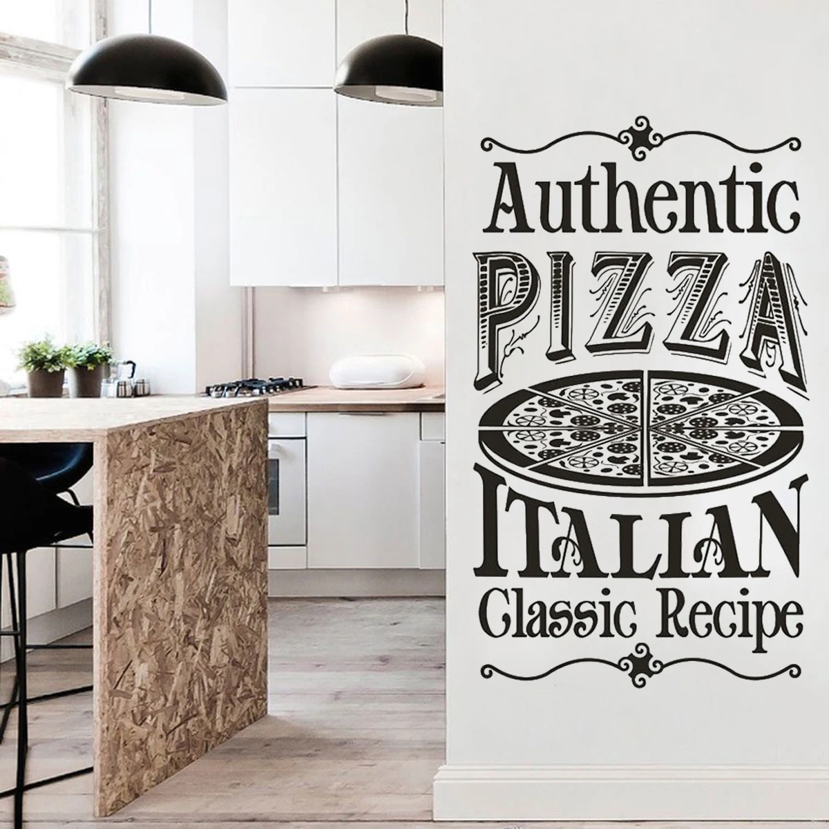 Authentic Pizza Store Logo Decor Wall Stickers Mural Vinyl Pizzeria