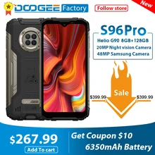 DOOGEE – Smartphone S96 Pro, caméra ronde 48mp, Vision nocturne à infrarouge 20mp, 6.22 pouces, Helio G90 Octa Core, 8 go + 128 go, téléphone robuste, 6350mAh