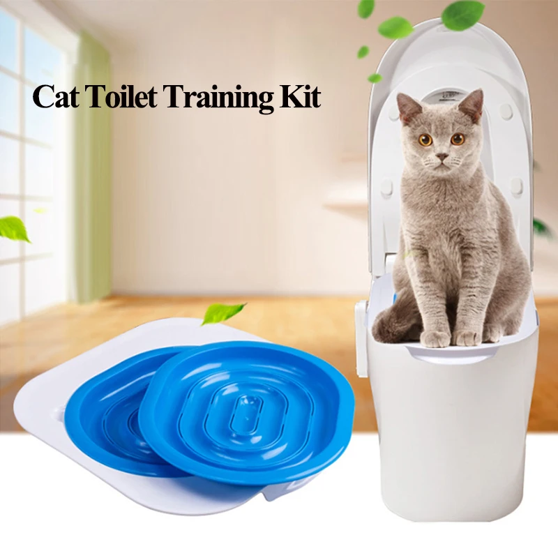 2pcs Cat Toilet Training Potty Seat Toilet Trainer for Cats Kitty Small Animals White Convenient
